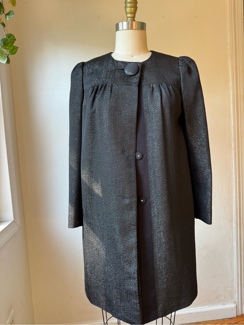 1950’s Vintage Milly Black Textured Coat